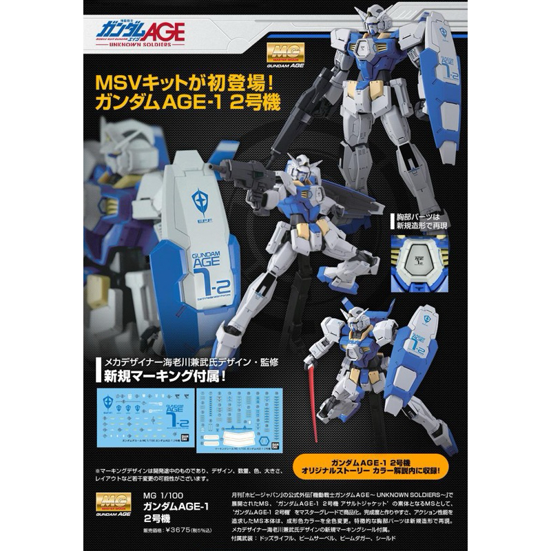 [P-Bandai] MG Gundam Age-1F/2