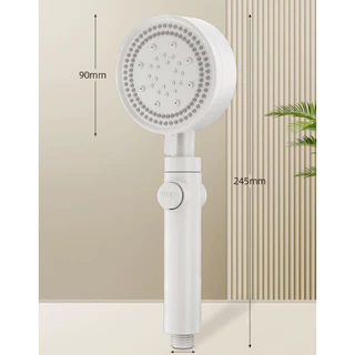 BAANHARDWARE ฝักบัวอาบน้ำแรงดันสูง ปรับได้ 5 ระดับ สีขาว สายยาว1.5เมตร ครบชุดพร้อมขาแขวน MA-F-014W