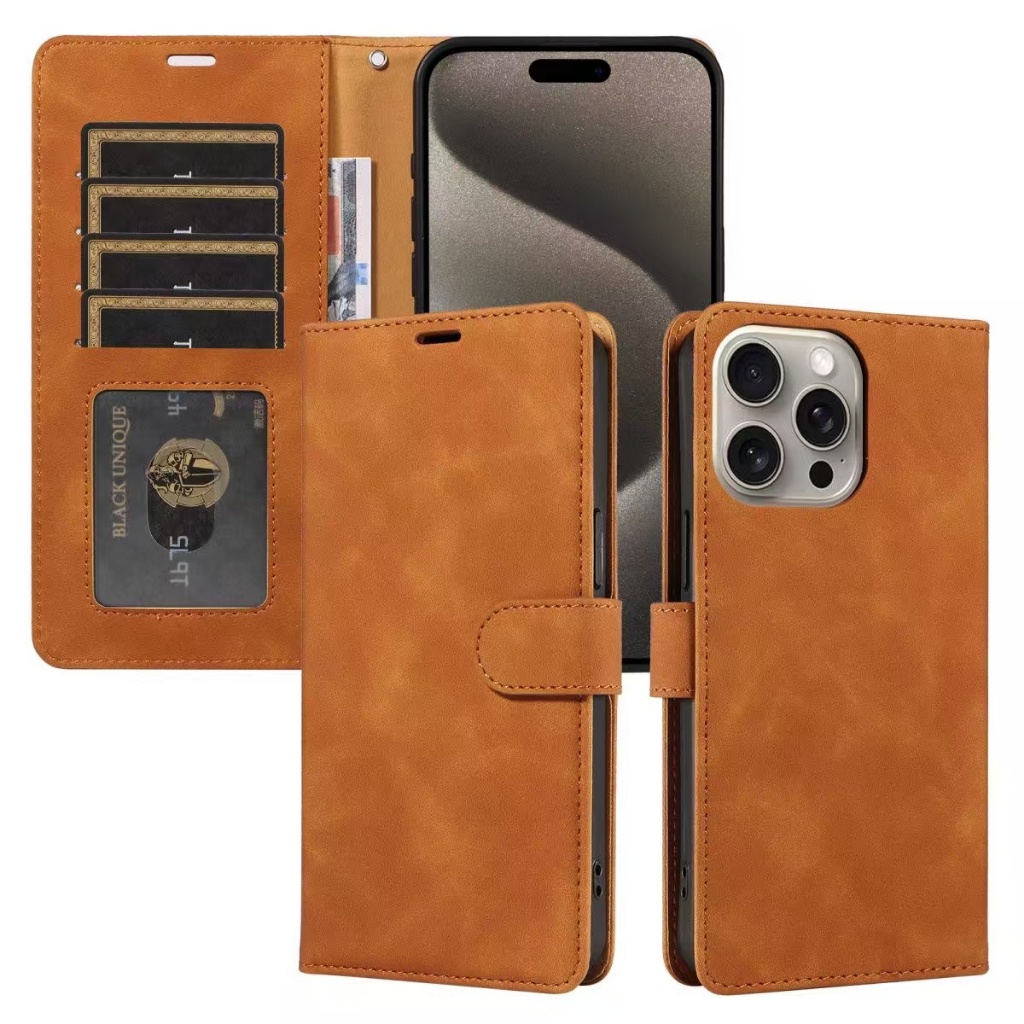 เคสฝาพับ มือถือ กระดุม สำหรับ Redmi14C ใส่บัตรได้ ตั้งได้