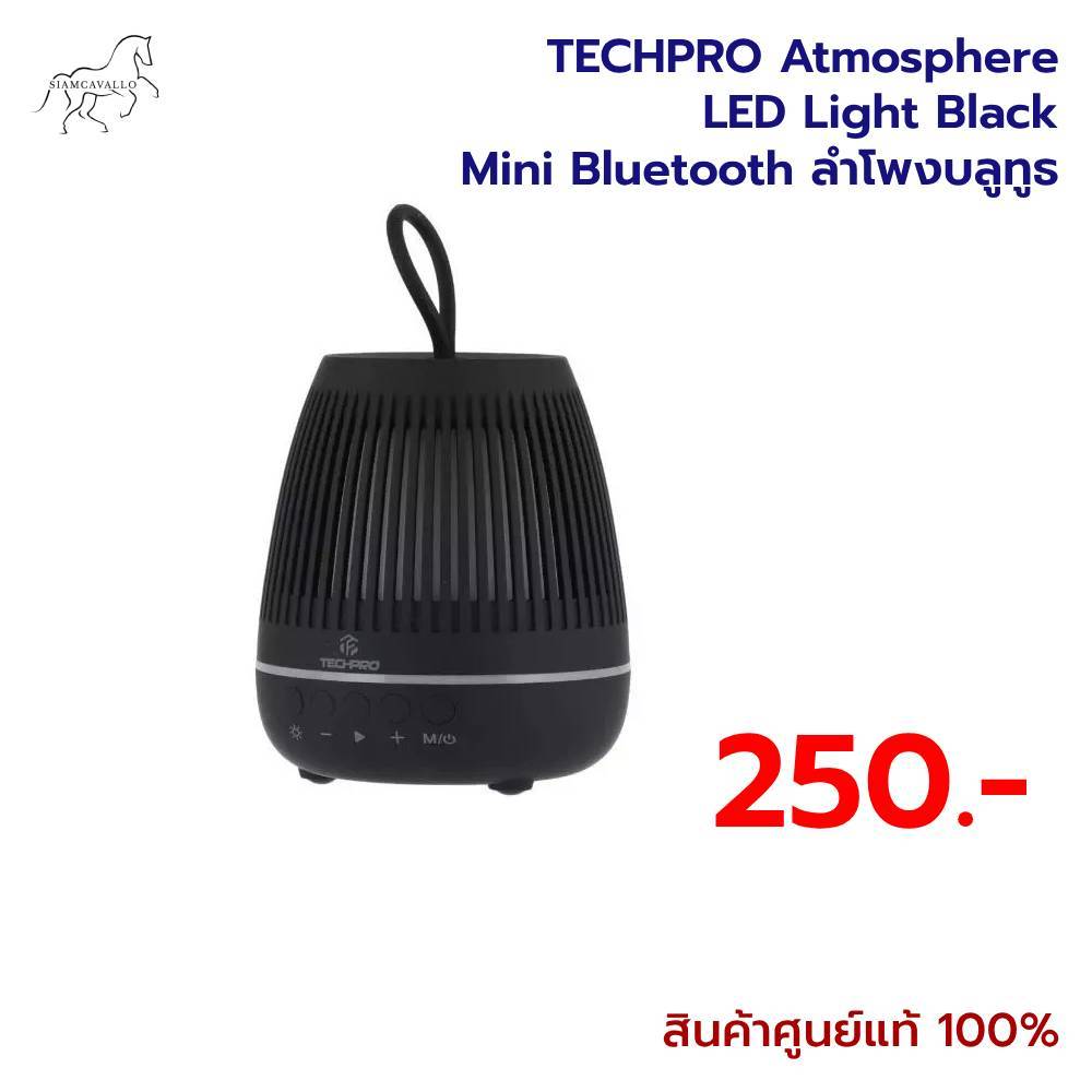 TECHPRO Atmosphere LED Light Black Mini Bluetooth ลำโพงบลูทูธ