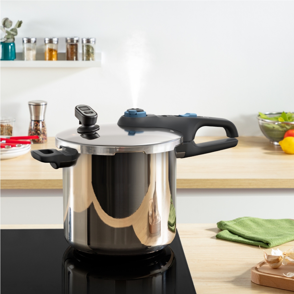 TEFAL หม้ออัดแรงดัน Secure Chrono ขนาด 8 ลิตร รุ่น P2594400 สีเงิน/น้ำเงิน - รูปที่ 6