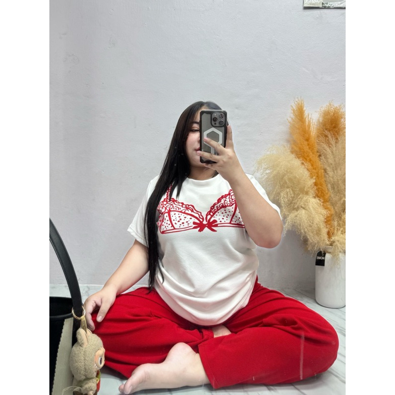 Y144 ชุดเซตขายาว “ยกทรง” ผ้าวูลเวฟแต่งแถบ สาวอวบ
