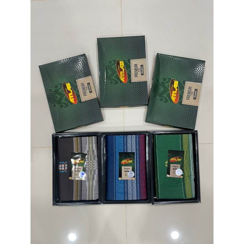 ผ้าโสร่งผู้ชาย ตรา ATLAS 770 ผ้าสวยเนื้อดี ไม่ลื่น เย็บแล้ว