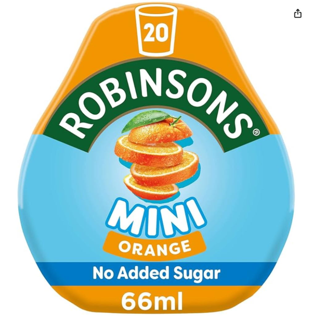 Robinsons Real Fruit Mini +waterdrop รสส้ม ขนาดพกพา