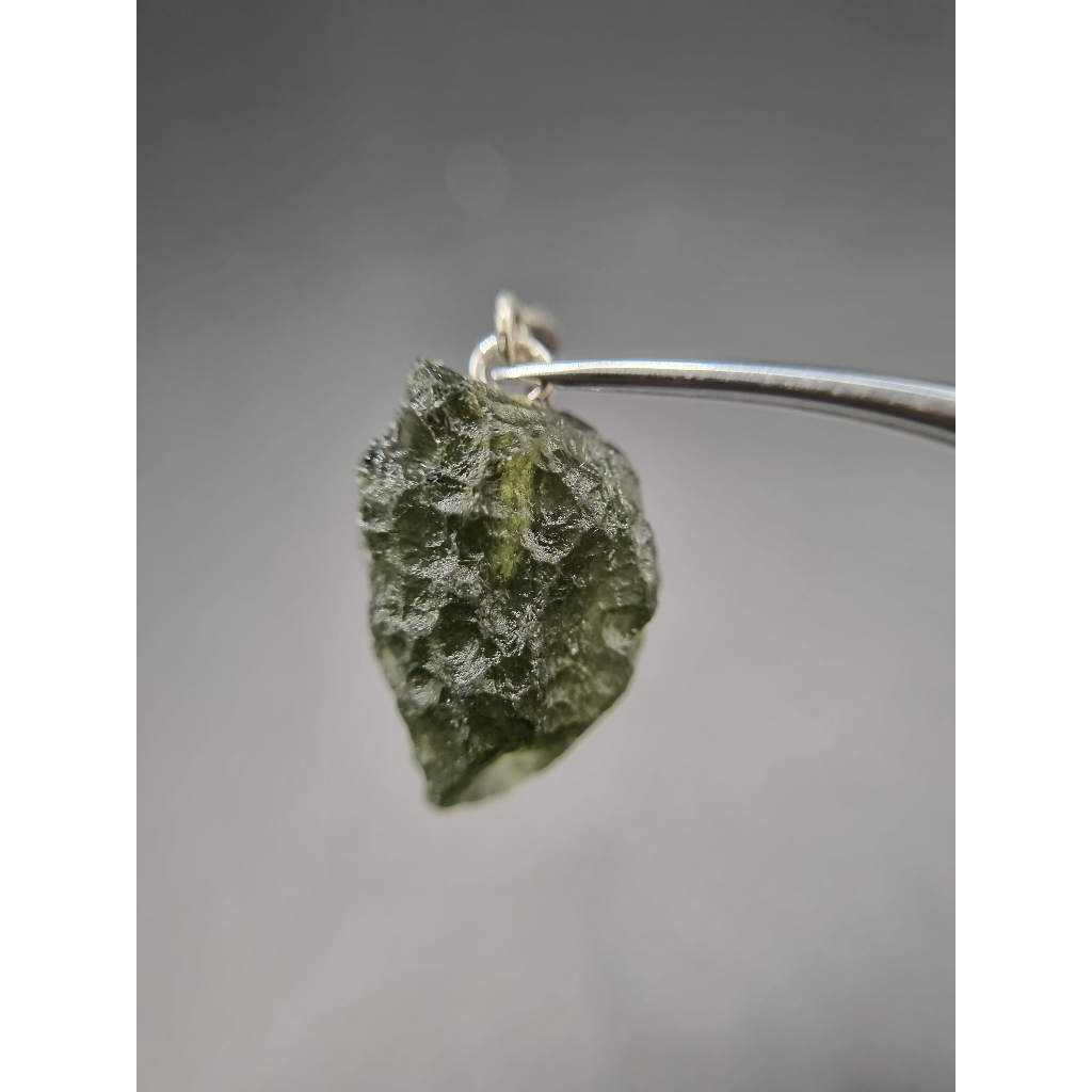 จี้ Moldavite เงินแท้ Silver AG 925/1000 Czech republic MJ24-AG20 2.4g