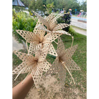 ไม้ไผ่สาน ดอกไม้สานไม้ไผ่ ตกแต่งบ้าน แต่งห้องเรียน สานเองทุกดอก
