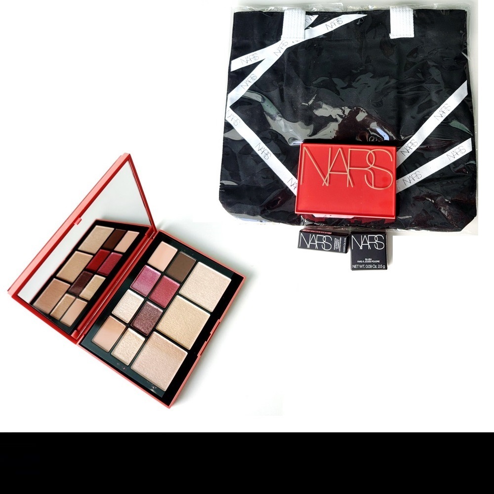 อายแชโดว์ Nars Euphoria Face Palette Visage ผลิต 3/24 พร้อม กระเป๋าผ้า, blush 2.5g , powermatte lip 