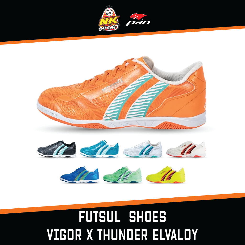 PAN รองเท้าฟุตซอล รุ่น VIGOR X THUNDER ELVALOY PF14PB มีความคงทน ทนต่อแรงอัดและแรงดึง ไม่อมน้ำ น้ำหนักเบา
