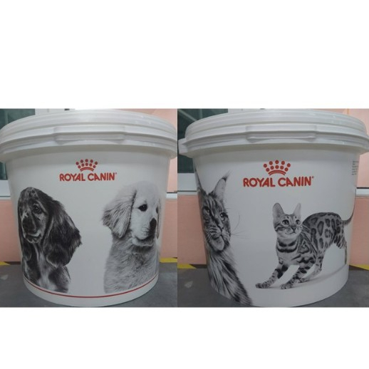 Royal CANIN ถังใส่อาหาร รูปแมวและรูปสุนัข ทําจากพลาสติกคุณภาพสูงบรรจุได้4kg.*โปรดอ่านรายละเอียดก่อนส