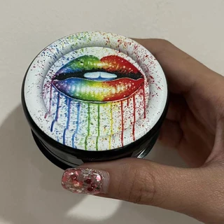 ที่บดสมุนไพรขนาดพกพา วัสดุพลาสติกอย่างดี ไซส์ 63mm 3ชั้น Grinder รูปแบบการ์ตูน เลือกสีได้ วงกลม