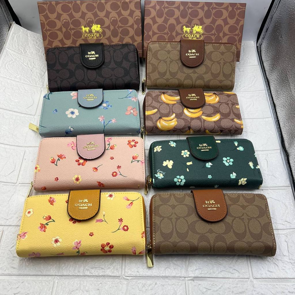 กระเป๋าสตางค์ทูอินวันใบยาวขนาด 8 นิ้วไม่ชองใส่แป้งต่างหาก ใช้สะดวก