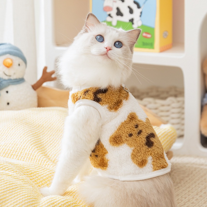 [ พร้อมส่ง] ชุดกันหนาวสัตว์เลี้ยง Turi Bear Fluffy Pet Vest เสื้อแมว หมา สุนัข เสื้อผ้าสัตว์เลี้ยง