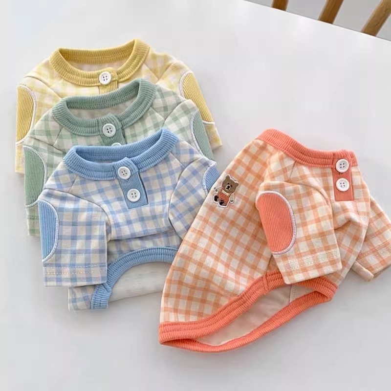 [ พร้อมส่ง] เสื้อยืดสัตว์เลี้ยง ผ้าลายตาราง Dora Checkerboard Pet T-shirt เสื้อยืดแขนสั้น เสื้อผ้าแมว ชุดแมว สุนัข