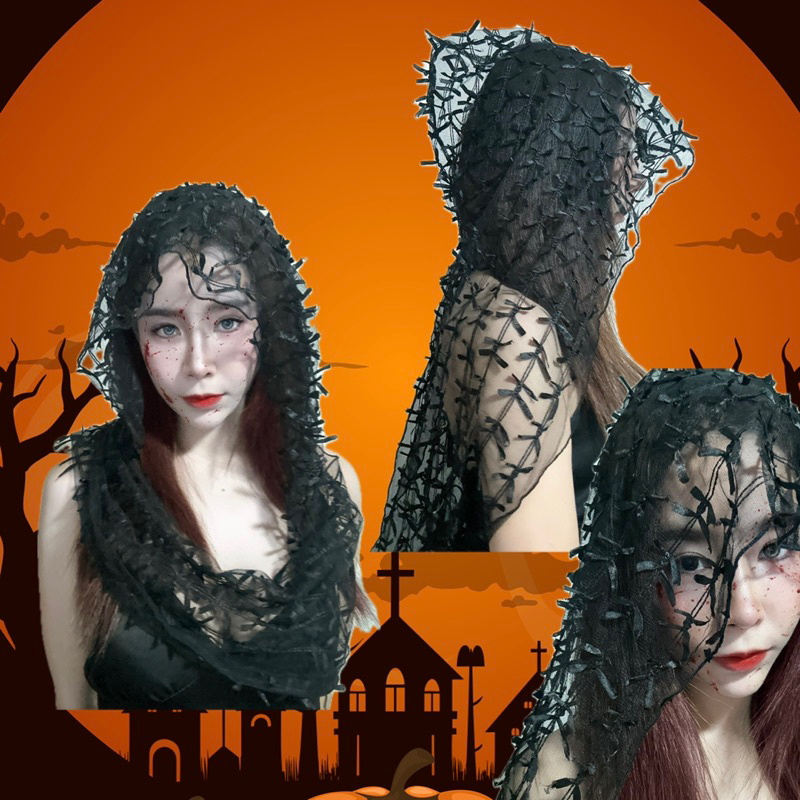หมวกฮาโลวีนผ้าคลุมฮาโลวีนhalloweenใส่เป็นพร็อพวันฮาโลวีน