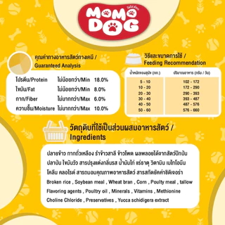 Momo Dog โมโม่ ด็อก อาหารเม็ด สำหรับสุนัข ขนาด 1 กก. มี 2 รสชาติ