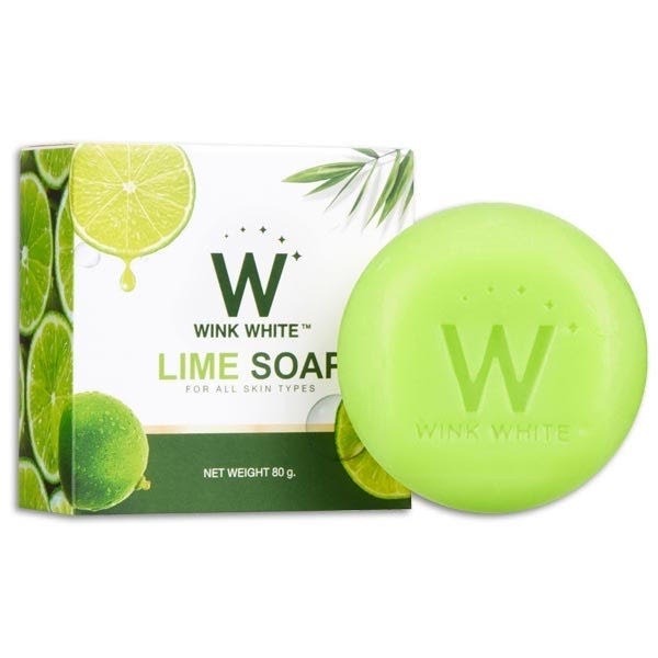 ✅พร้อมส่ง✅Wink White Lime Soap สบู่มะนาววิ้งค์ไวท์ ปรับผิวกระจ่างใส 80 กรัม สบู่เร่งผิวขาว เเท้