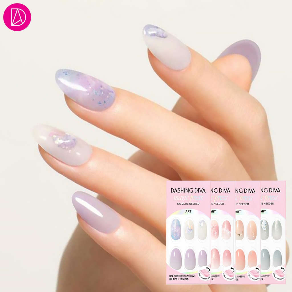 Dashing Diva เล็บปลอม ทรงอัลมอนด์ รุ่น MDR4S006PA-MJP4S054PA จำนวน 1 กล่องมี 30 เล็บ