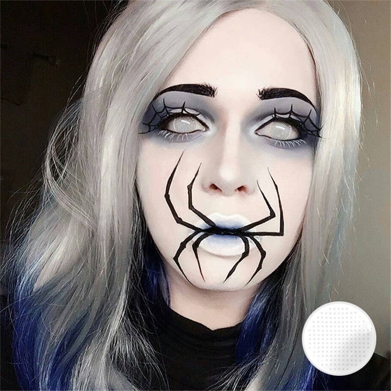 White ตาข่าย สีขาว เลนส์คอสเพล Cosplay Contact lens คอนแทคเลนส์ รายปี Magister เลนส์ผี ตาผี แฟนซี ผี