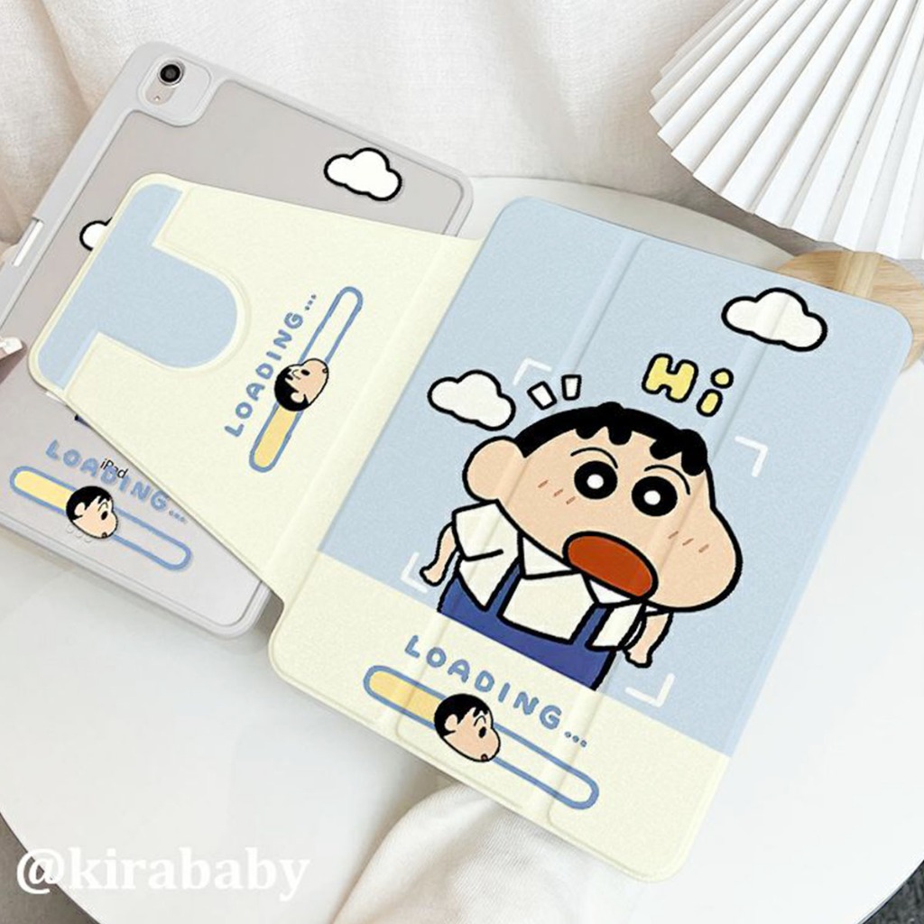 เคสไอแพด หมุน 360 องศา เจน7/8/9 10.2 pro11 2018/20/21/22 แอร์4/5 Gen10 2022 โปร11นิ้ว air10.9 Crayon Shin-chan case ipad