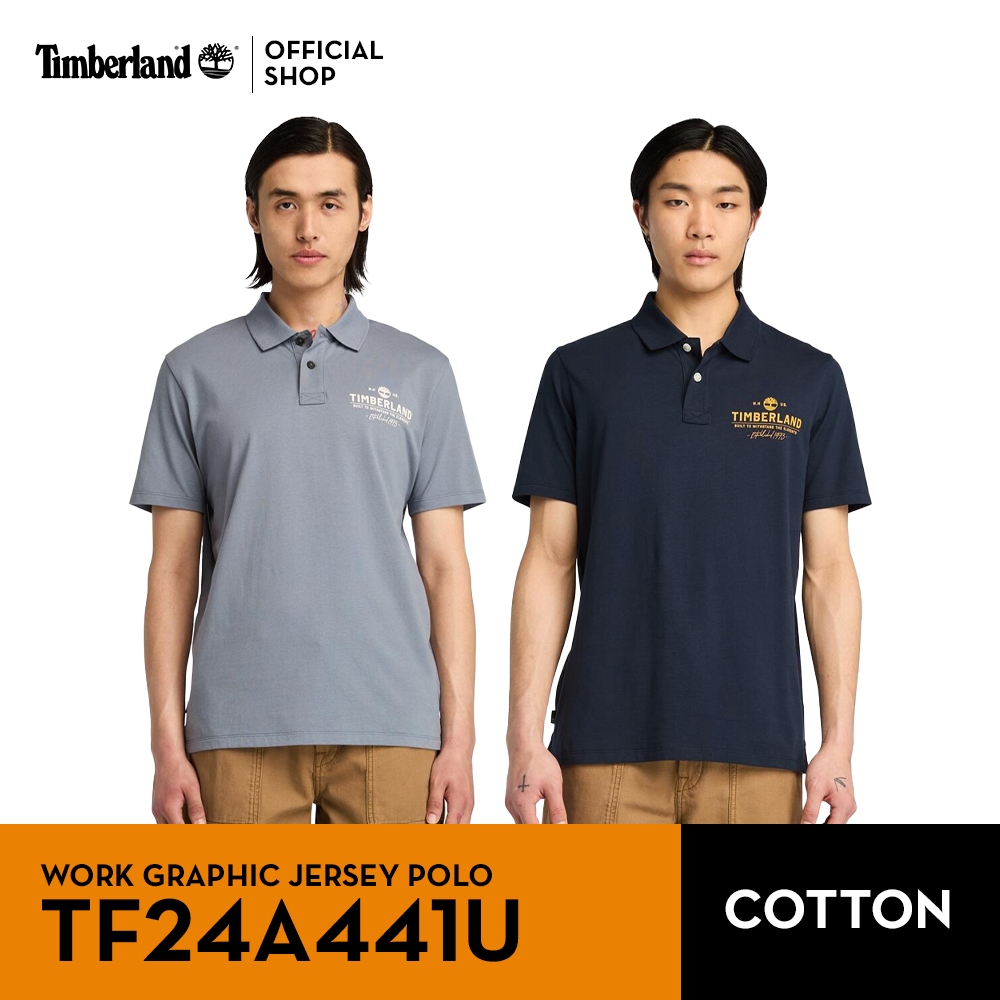 Timberland Men’s Work Graphic Jersey Polo เสื้อโปโล (TF24A441U)