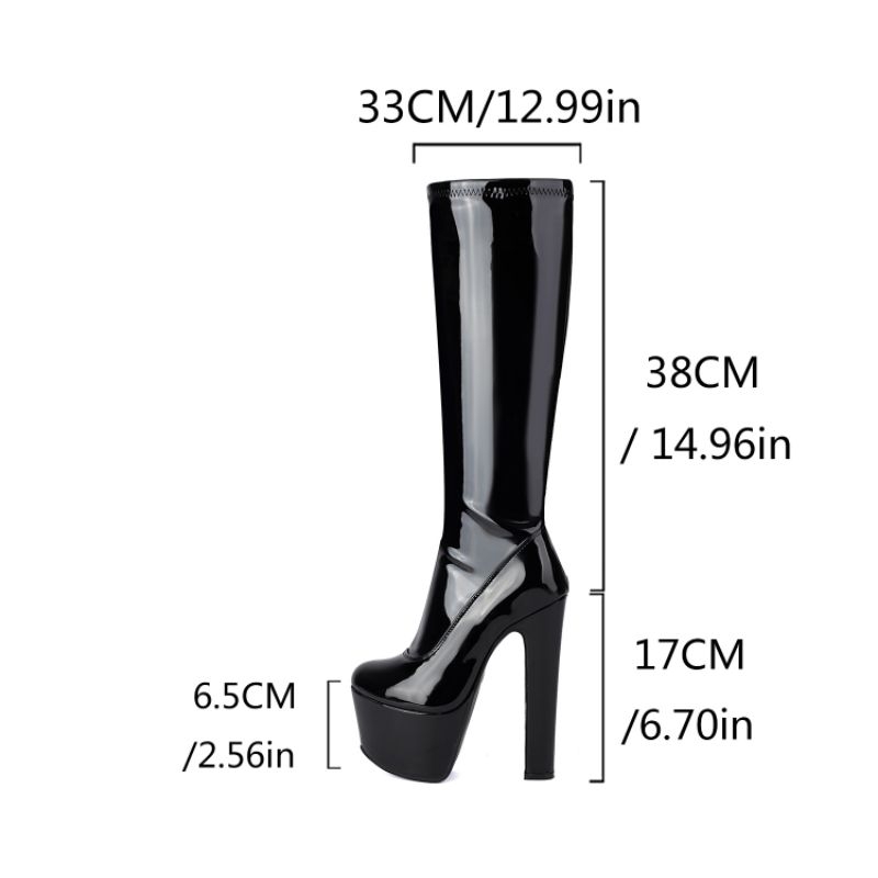 🔥รองเท้าบูทสีดำ​ส้นสูง6.7