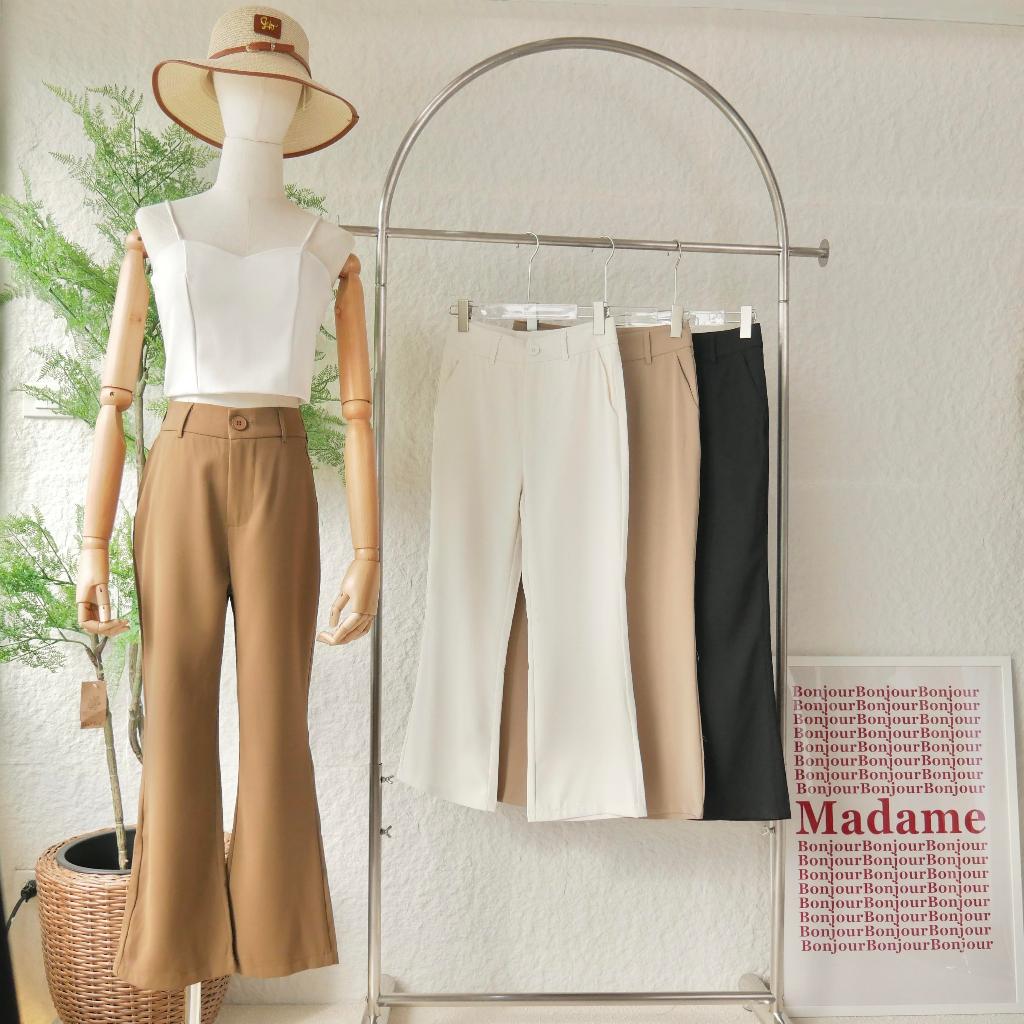 Lawyer Store | [5351139] กางเกงสแล็คขายาว ทรงขาม้า สวย ใส่สบาย แมทช์ได้หลายลุค ตอบโจทย์วัยทำงาน สินค้ามี 4 สี ดำ/ครีม/ก
