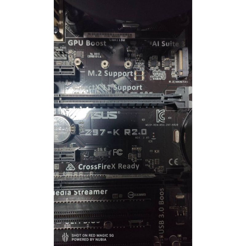 Mainboard ASUS Z97-K R 2.0 Socket 1150 + CPU I5 4460 ความเร็ว 3.2-3.4G + พัดลมแต่ง พร้อมฝา สภาพ 99.9