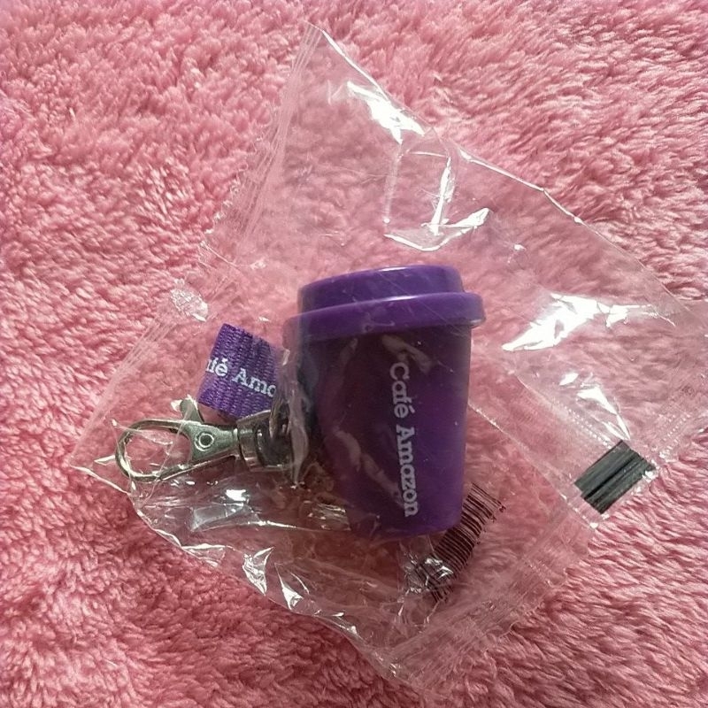 Keychain พวงกุญแจ Cafe Amazon สีม่วง