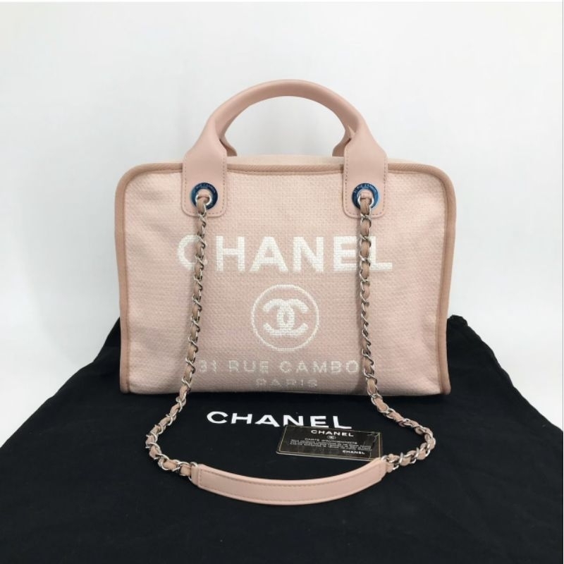 👜💥กระเป๋าสะพาย 👜✨(Very Good) Chanel Deauville Bowling Bag Holo20 📌รอเช็คสต๊อก