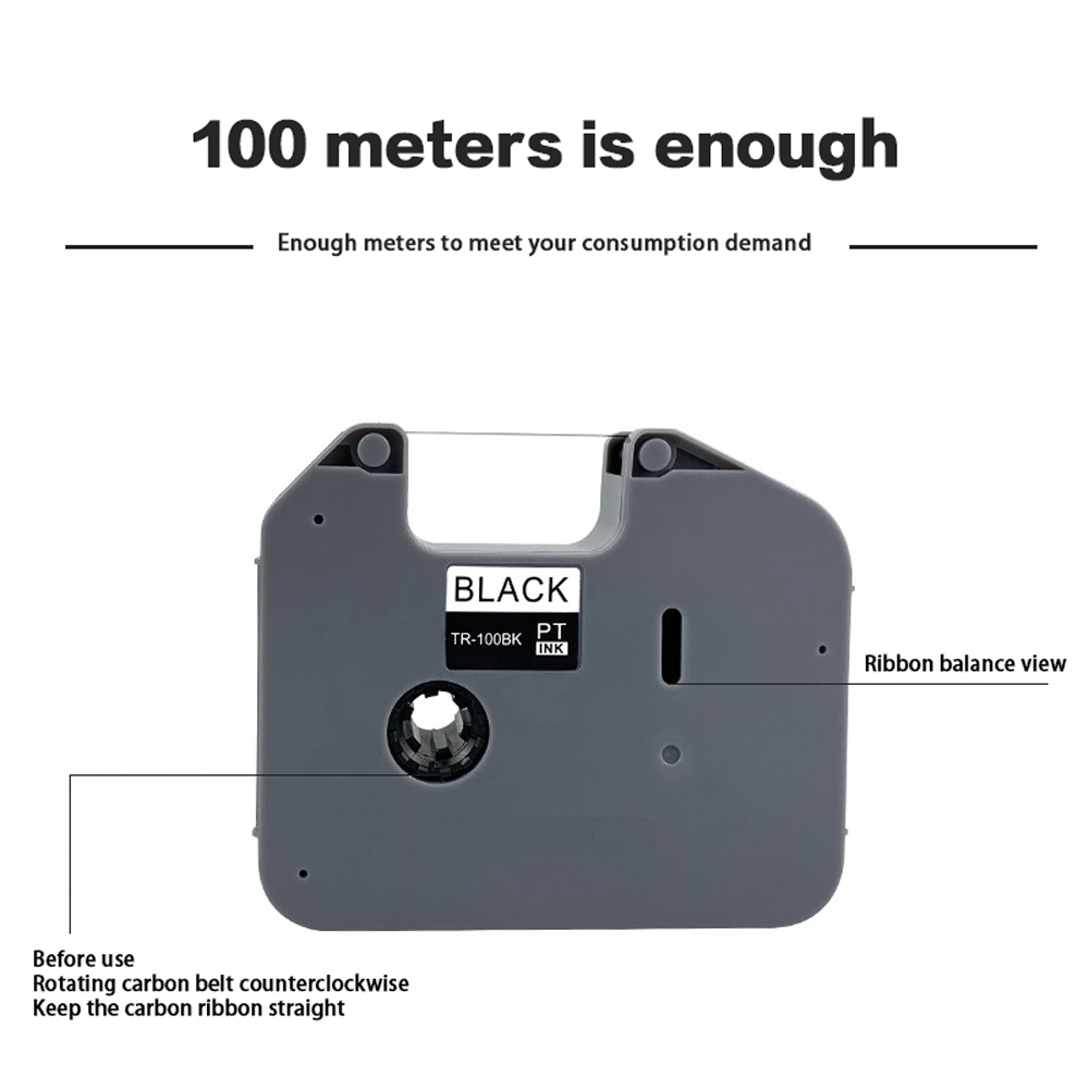 ตลับหมึก ของเทียบเท่า TR-100BK ใช้กับ BROTHER E850 ผ้าหมึกเครื่องพิมพ์ปลอกสายไฟ หมึกพิมพ์ TR-100 tr100bk PT-E850