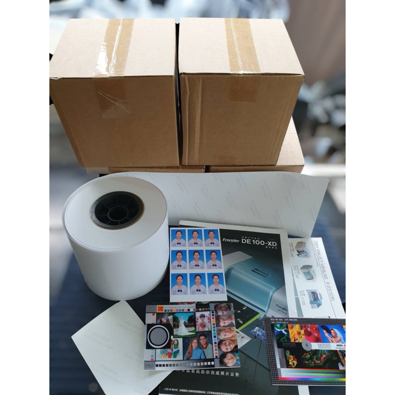 กระดาษโฟโต้ inkjet fujica ผิวด้าน ที่ร้านถ่ายรูปใช้ 6นิ้วx65เมตร 240g สำหรับเครื่อง FUJi DX100/DE100