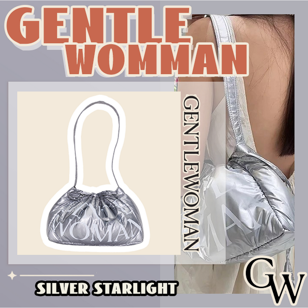 [จัดส่งภายในวันเดียว ] Gentlewoman Dumpling Bag กระเป๋า กระเป๋าสะพาย กระเป๋าถือ Silver Starlight 11.5"*7.5"*4"