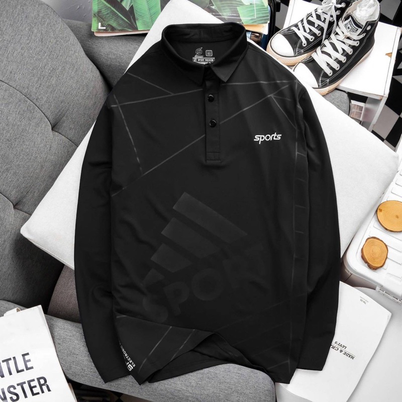 พร้อมส่ง! เสื้อกีฬาแขนยาวคอปก SPORTS เสื้อบอลแขนยาว เสื้อสปอร์ต มีครบไซด์ผ้านิ่มใส่สบายใส่ออกกำลังกาย ระบายความร้อนได้ดี