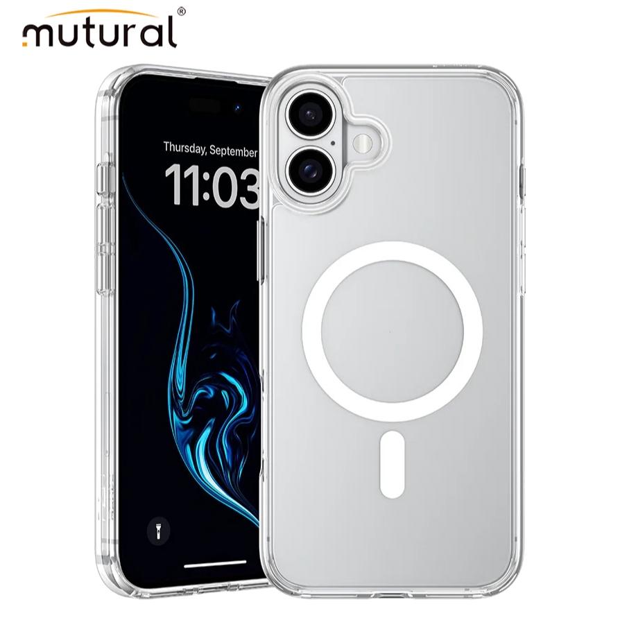MUTURAL เคสชาร์จไร้สาย iPhone 16 / 16 Plus / 16 Pro / 16 Pro Max เคสไอโฟน16 เคสกันกระแทก เคสใส ขอบนิ่ม Magnetic Case