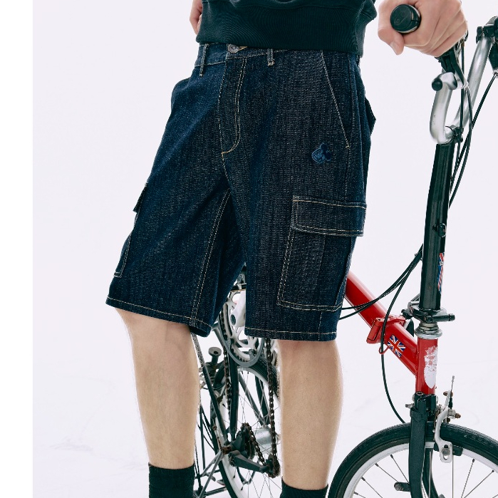 GIORDANO กางเกงขาสั้น ผู้ชาย Men's Cargo Denim Pants 01104228