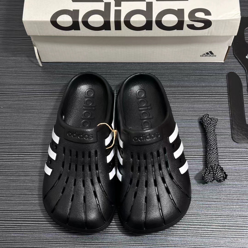 Adidas Adilette clogs รองเท้าแตะแพลตฟอร์ม EVA พื้นนิ่มนุ่ม กันลื่น สีพื้น