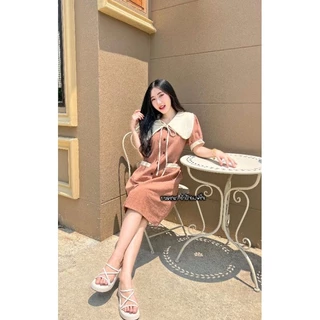 เดรสคอปกสไตส์มินิมอลสีพาสเทล สดใสน่ารัก แม่ๆใส่คลุมท้องได้น๊า