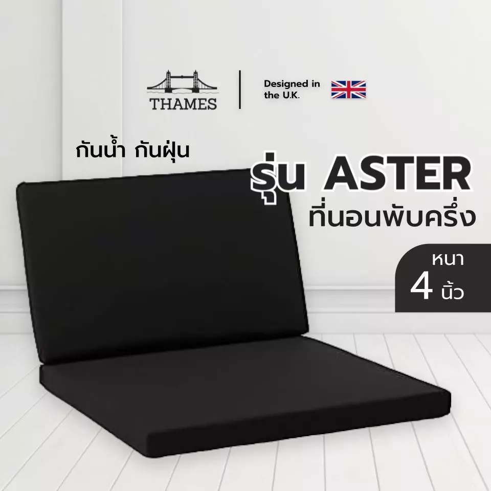Thames ที่นอนพับปิคนิค รุ่น ASTER หนา 4 นิ้ว หุ้มหนัง PVC กันน้ำ กันฝุ่น พับเก็บง่ายเคลื่อนย้ายสะดวก