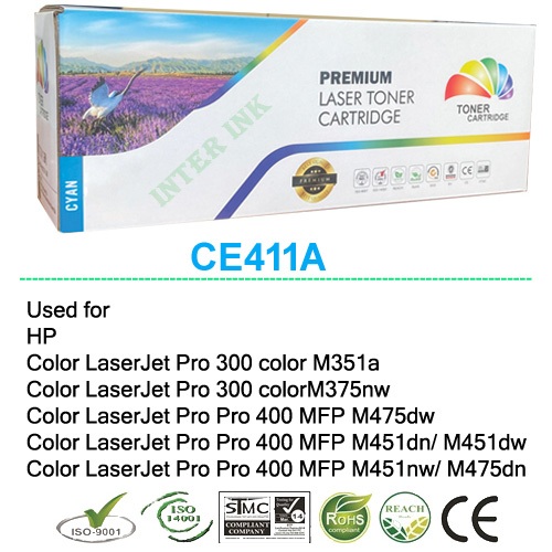 ตลับหมึก CE411A (305A) สีฟ้า Compatible