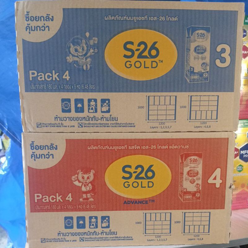 S26 Gold สูตร 3 /สูตร 4 ขนาด 180 มล. 36 กล่อง/ลัง