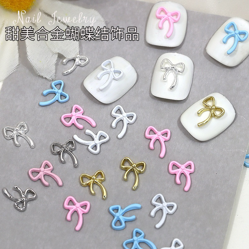 อะไหล่โบว์หางยาว สำหรับแต่งเล็บ สินค้าพร้อมส่งจากไทย