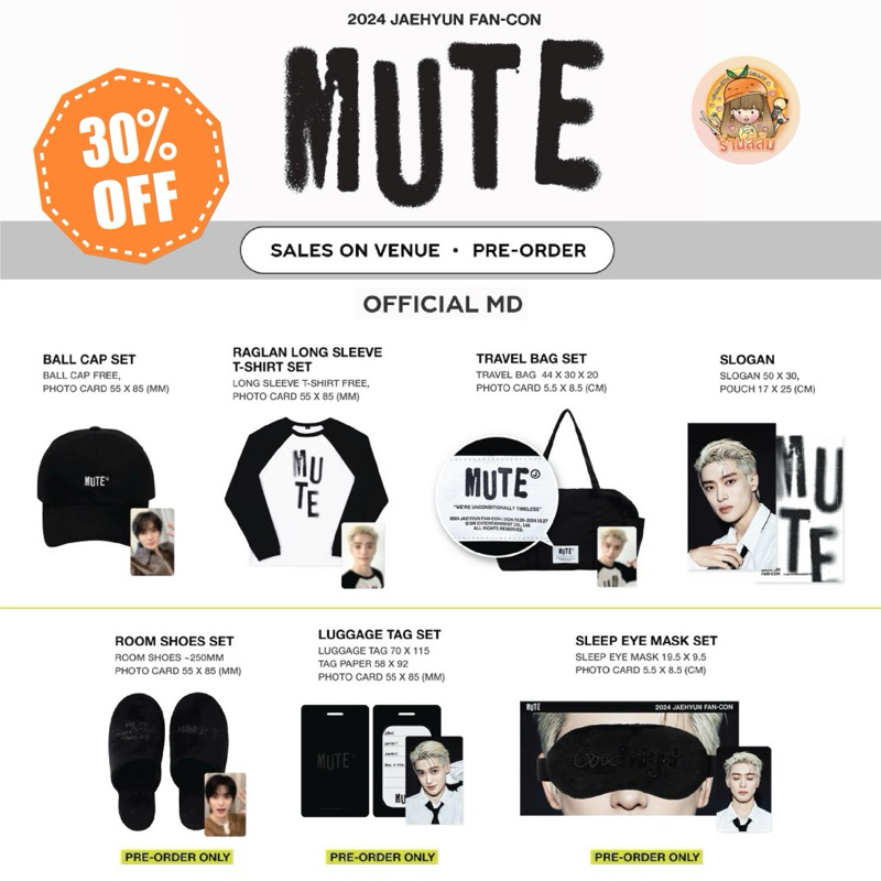 [พร้อมส่ง] 2024 JAEHYUN FAN-CON <Mute> OFFICIAL MD - เสื้อ Long sleeve / bag