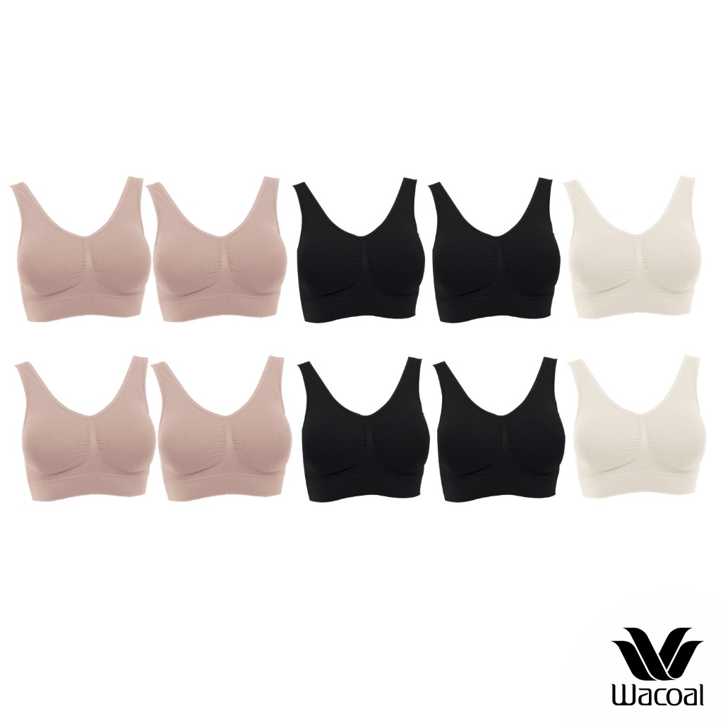 Wacoal Surprise Seamless Bra set 10 ชิ้น เสื้อชั้นใน ทอไร้ตะเข็บ แบบสวมหัว รุ่น WH9C24/WH9524 คละสี 