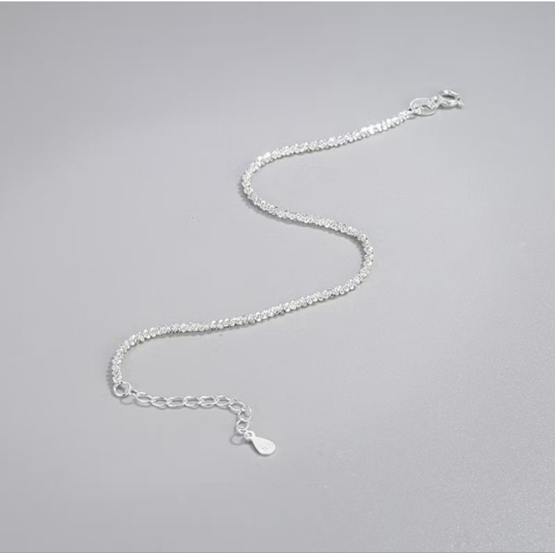 สร้อยข้อเท้ามินิมอล • Silver Glitter Anklet ราคา ถูกที่สุด ดีลบีเคเค แกลเลอรีภาพที่ 9