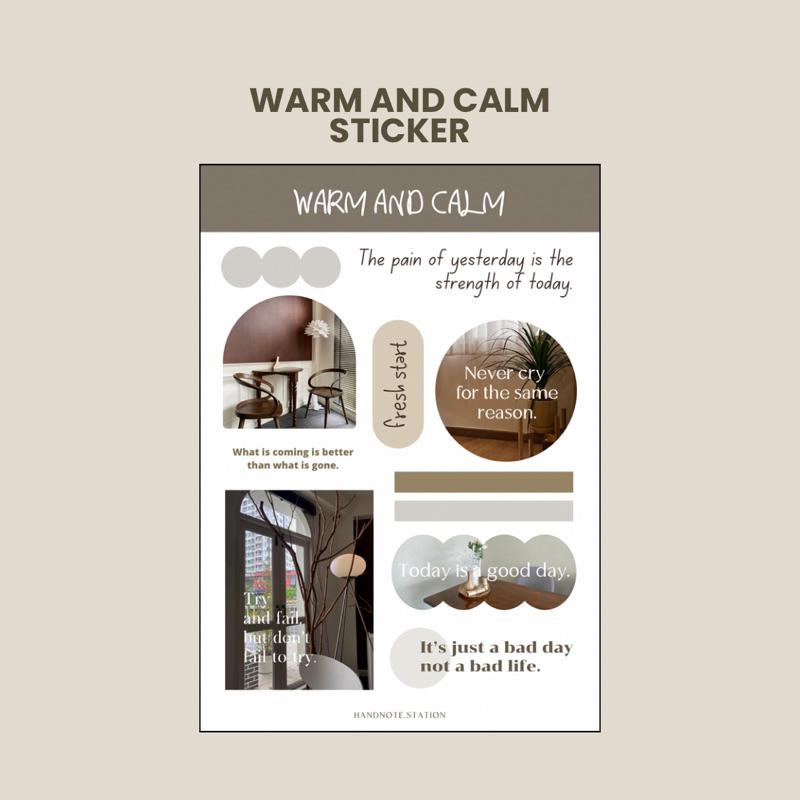 Warm and calm สติกเกอร์ตกแต่ง Handnote Station