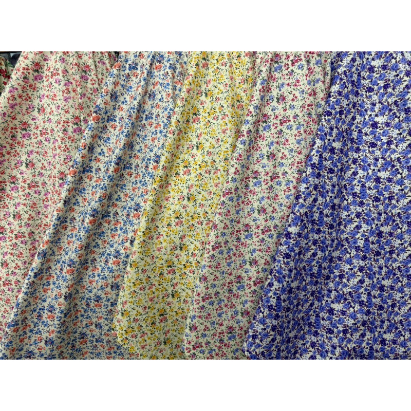 ผ้าคอตตอนพิมพ์ลายดอกไม้ผ้าเมตรCS00190Cotton100%