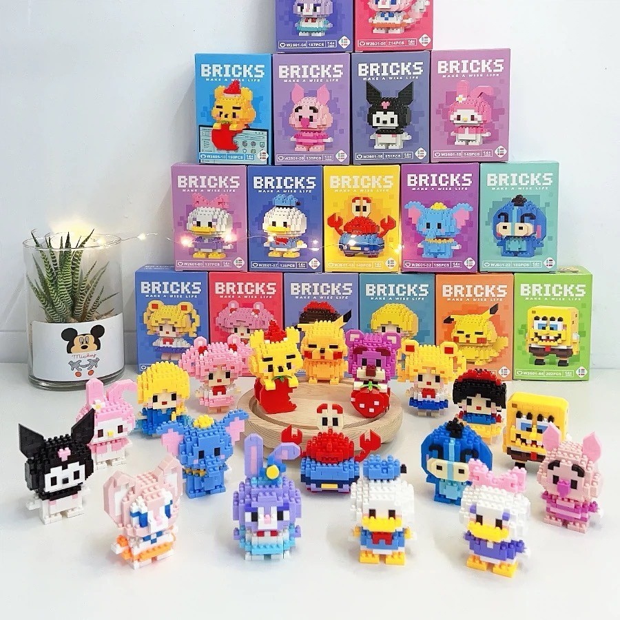 พร้อมส่งจากไทย ของเล่นตัวต่อ บล็อกตัวต่อ 3D รูปแบบการ์ตูนน่ารัก สร้างสรรค์เด็ก หลากหลายสไตล์ให้เลือก