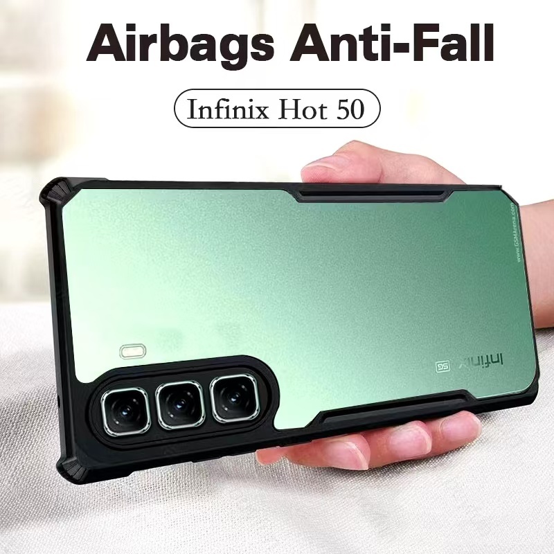 Infinix Hot 60 Pro/Hot 60 Pro+/infinix Hot 60 5G/Hot 60iHot 50 Pro/Hot 50 Pro+เคสกันกระแทกขอบสีหลังใสinfinix Hot50 4G/5G