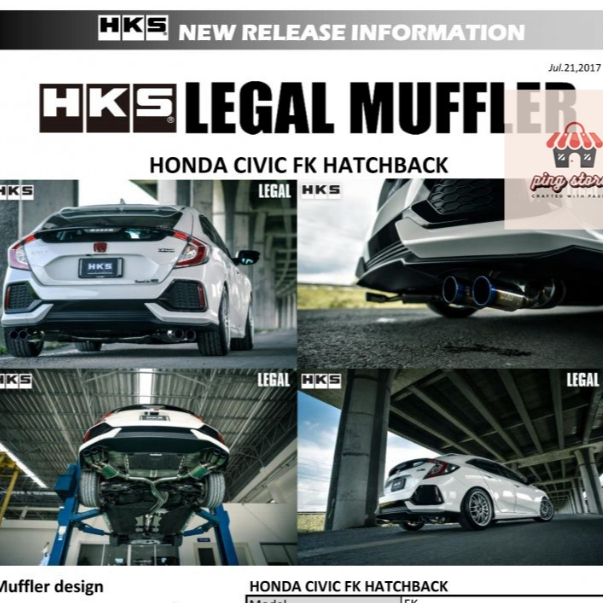 ท่อ HKS Honda Civic FK ปลายTita เครื่อง L15B