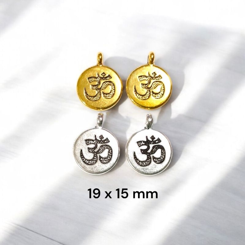New📿 จี้ ชาร์ม สัญลักษณ์ " โอม " พระพิฆเนศ ตกแต่งเครื่องประดับ สร้อยข้อมือ สร้อยคอ